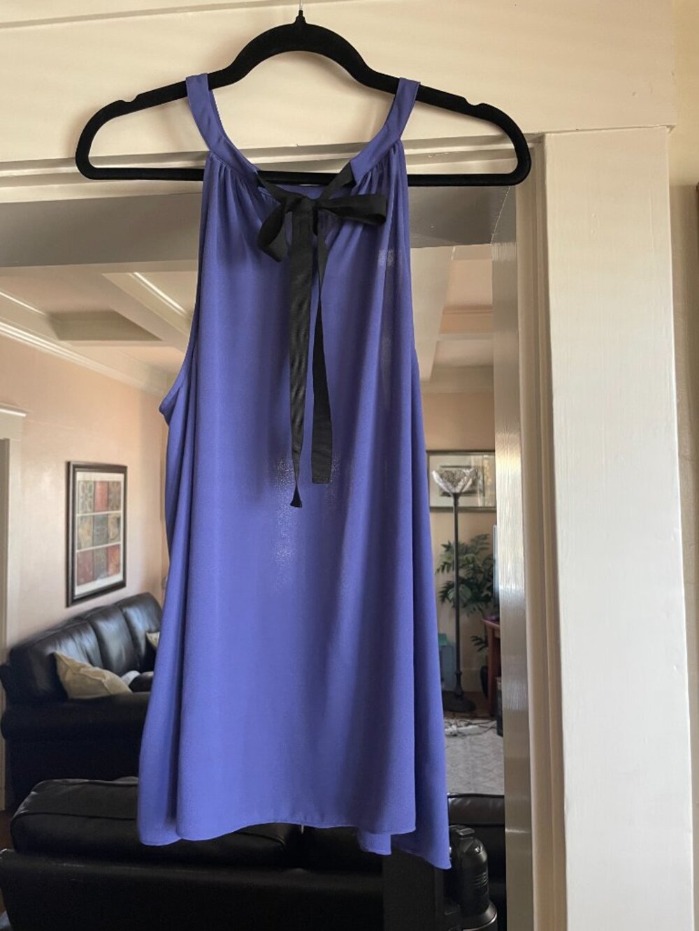 Halogen Halter Neck Sleeveless Blouse with Ribbon Tie - XL - Picture 3 of 9